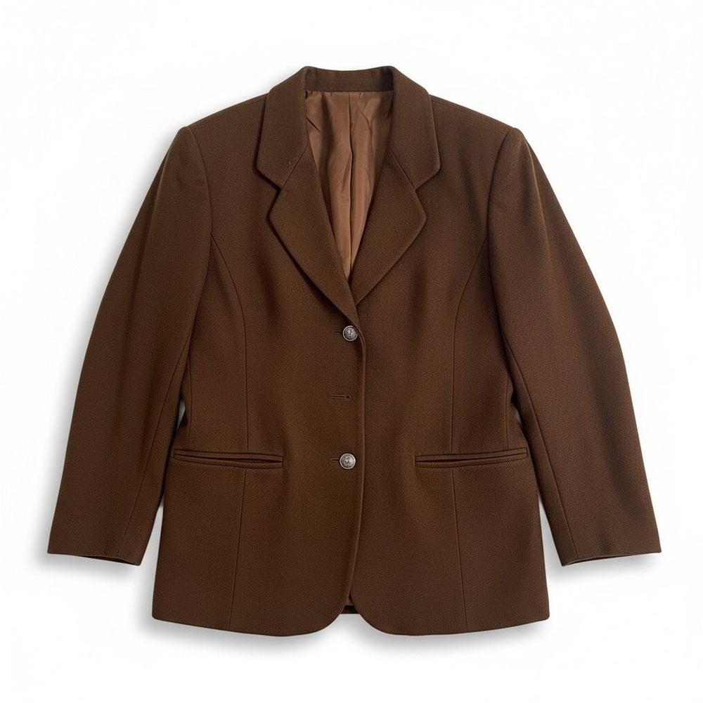 International Scene Vintage Brown‎ 3-Button Blazer, Women's Jacket, RN 25585
